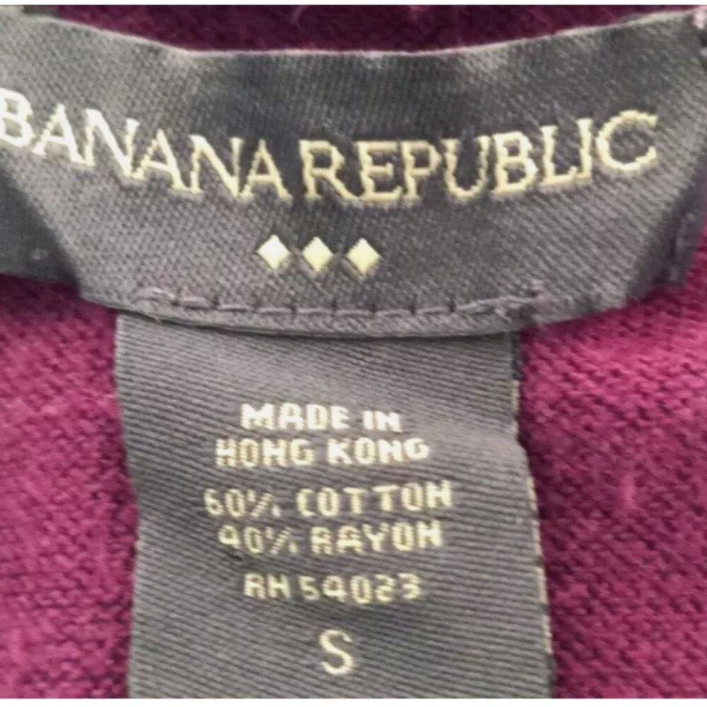 Banana Republic Juniors Top Purple Size Small Puff Short Sleeve Blouse Attached - Picture 10 of 13